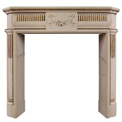 English Regency Statuary Marble Fireplace with Inlaid Brass Ormolu 12