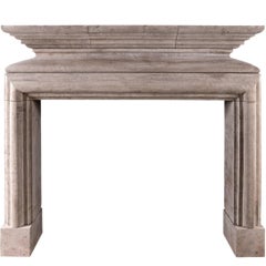Vintage Rustic French Louis XIII Style Fireplace in Lincolnshire Stone