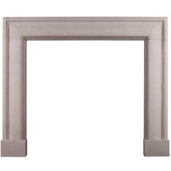 Vintage English Moulded Bolection Fireplace in Portland Stone