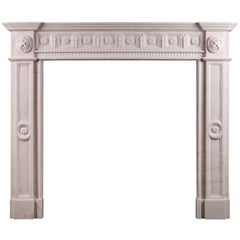 Irish Georgian Style White Marble Fireplace