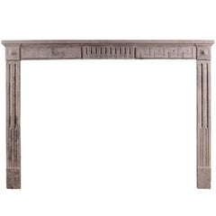 Rustic 18th Century Louis XVI Fireplace with Greek Key Motif