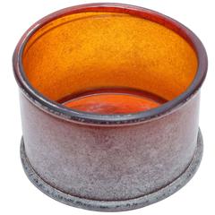Unique Red-Orange Color Murano Bowl, Seguso, Artisan, One of Its Kind Production