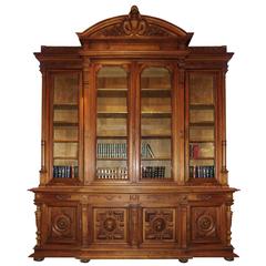 Monumental French Carved Bookcase