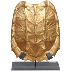 Snapping Turtle Shell on Stand-Gold Leaf