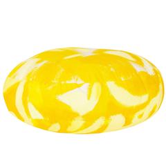 Yellow Two Hue Hand-Painted Canvas Circle Ottoman 11