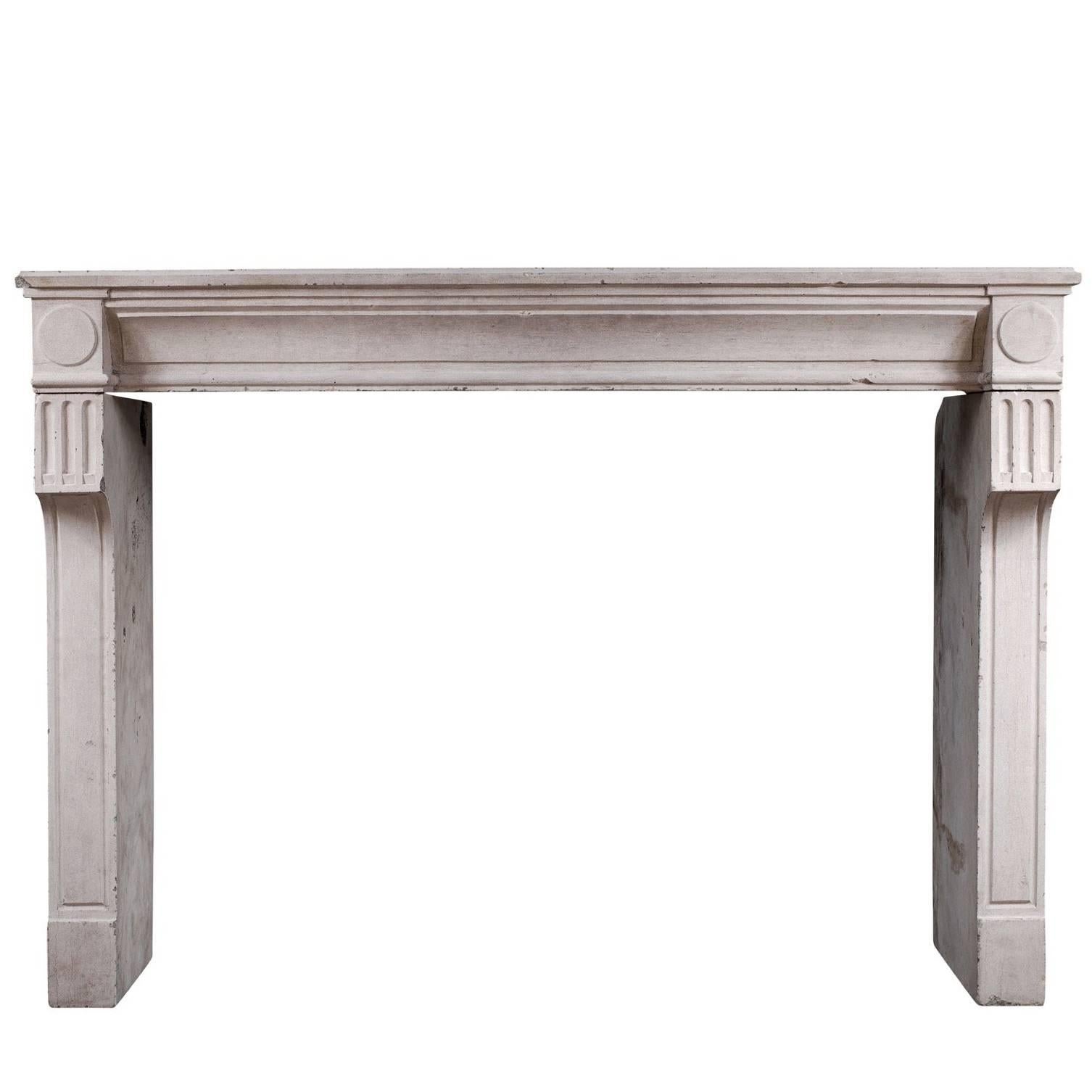 Rustic 18th Century French Louis XVI Limestone Fireplace