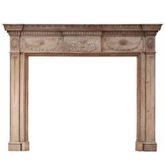 18th Century Pine and Gesso Fireplace