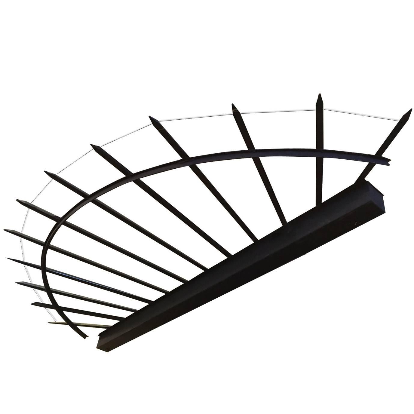 French Wrought Iron and Glass Canopy For Sale