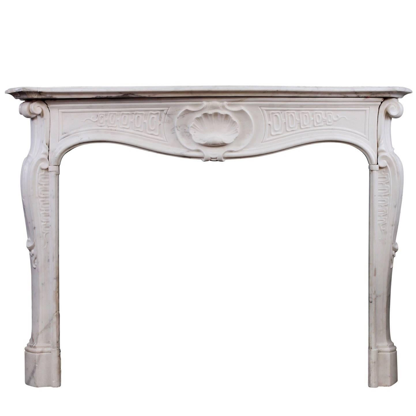 Quality 18th Century Antique Italian Fireplace in Statuary Marble