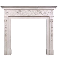 Retro Attractive George III Style White Marble Fireplace