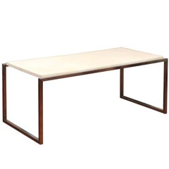 Modern Parchment Top Coffee Table