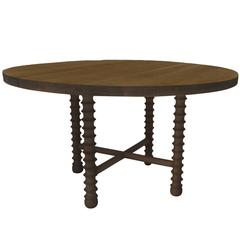 Ojai Round Dining Table in Dark Oak Finish by Haskell Studio