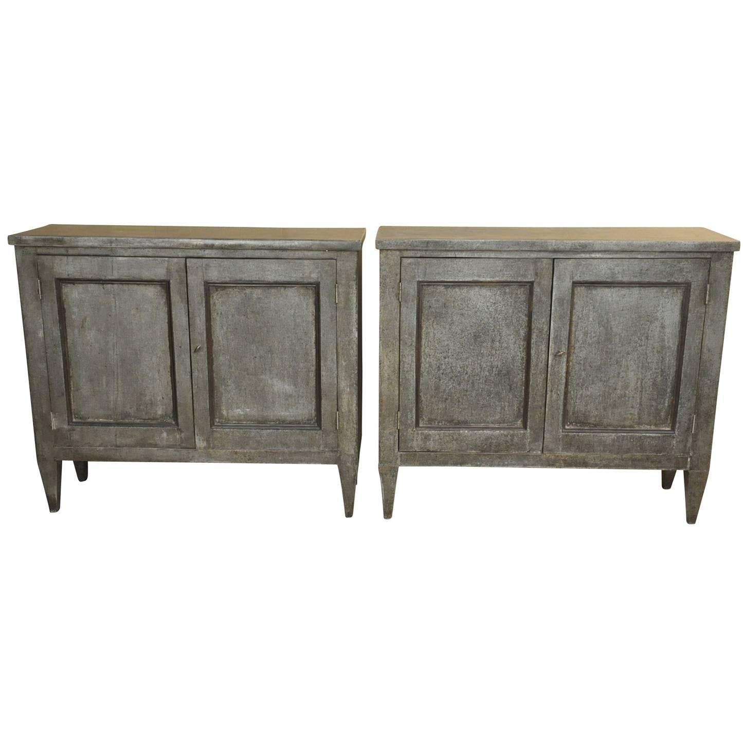 Pair of 19th Century Spanish Buffets Clad in Zinc