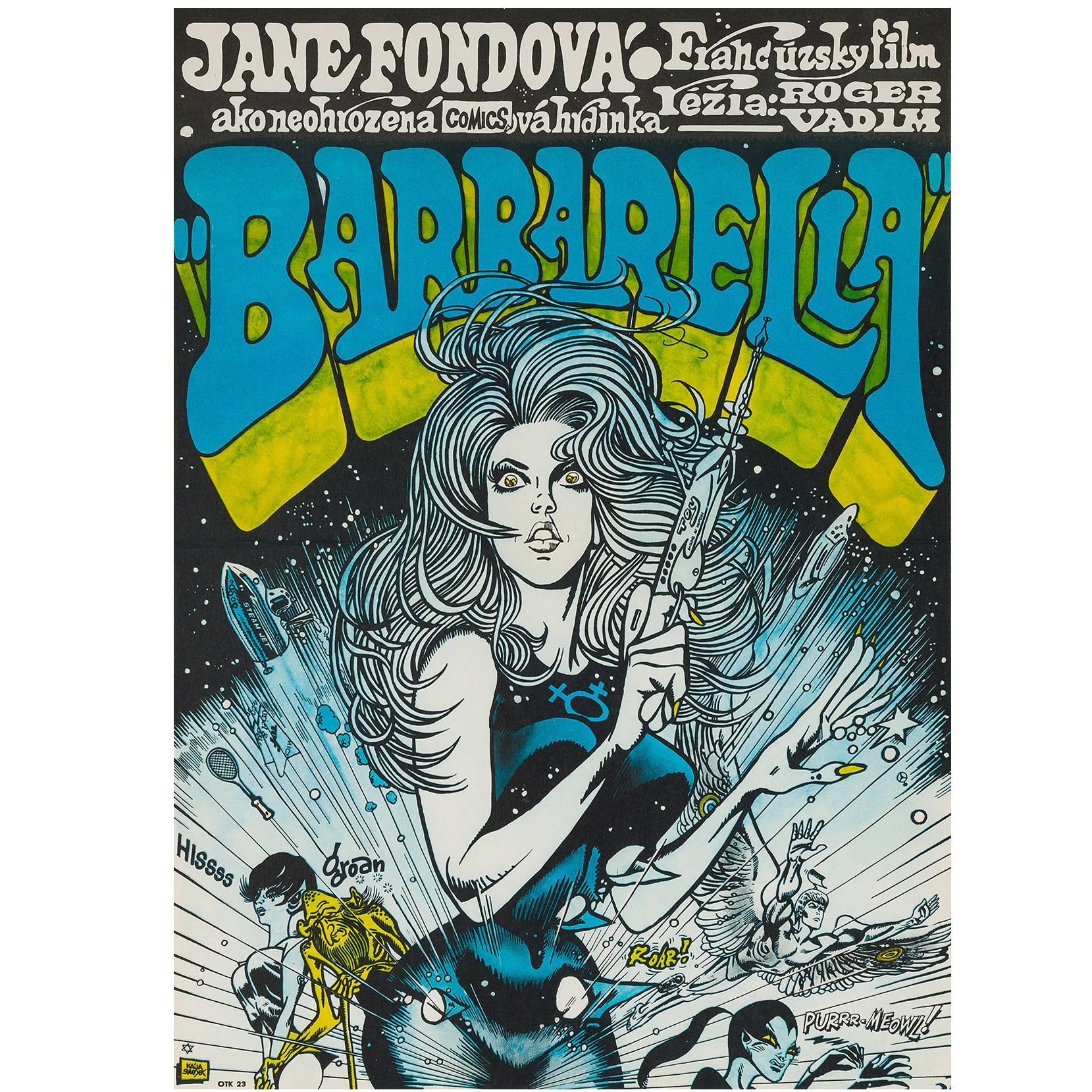 "Barbarella" Original Czech Film Poster, Karel Saudek, 1971