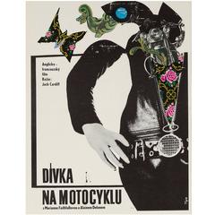 Girl on a Motorcycle Original Czech Film Poster, Stanislav Vajce, 1969