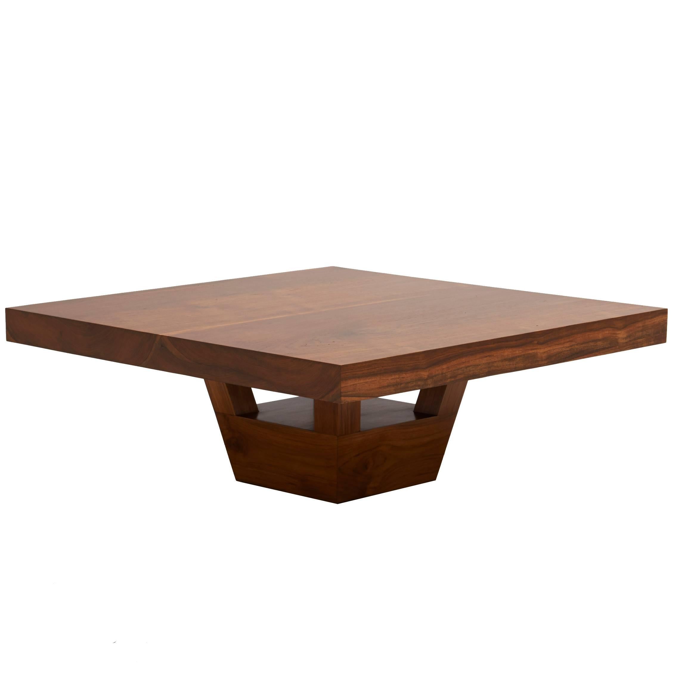 Contemporary Solid Teak Wood Shrine Seven Coffee Table For Sale