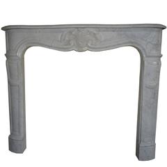 19th Century Antique Carrara Marble Fireplace