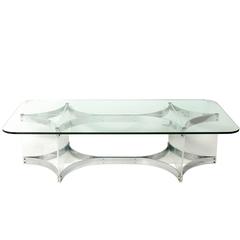 Modernist Chrome and Lucite Coffee Table by Alessandro Albrizzi