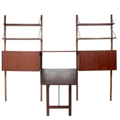 Danish Modern Teak Wall Unit or Home Office by Poul Cadovius