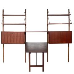 Danish Modern Teak Wall Unit or Home Office by Poul Cadovius 9