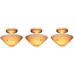 Lightolier Mid-Century Custard Glass Ceiling Fixture