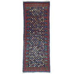 Antique Kuba Long Rug with Gentle Wear