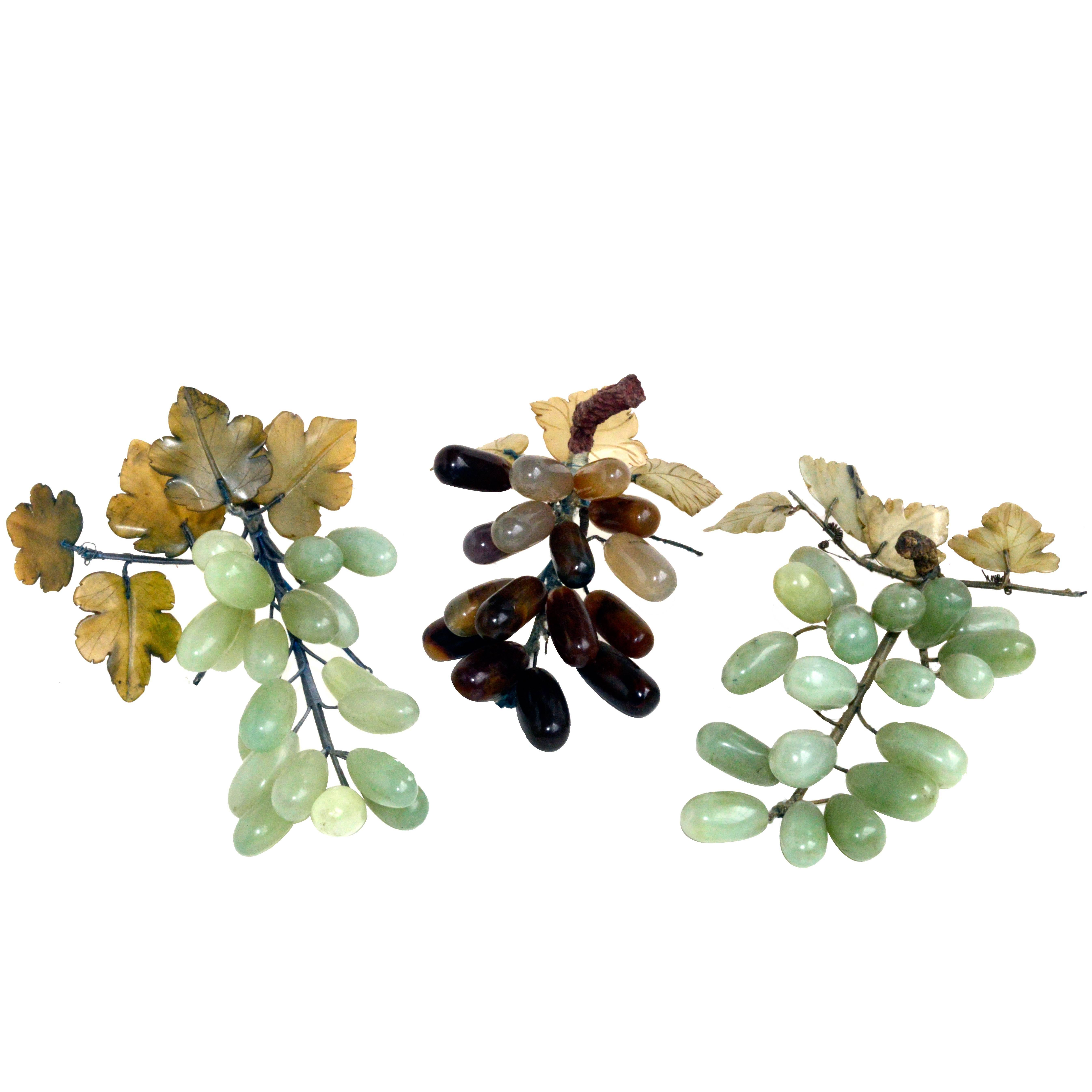 Semi Precious Stone Carved Grapes