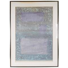 Hideo Hagiwara, 'Fantasy in Blue (3)', Woodblock Color Print, Signed and Framed 5