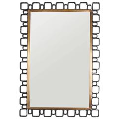 German Brutalist Style Illuminated Mirror by Hillebrand 2
