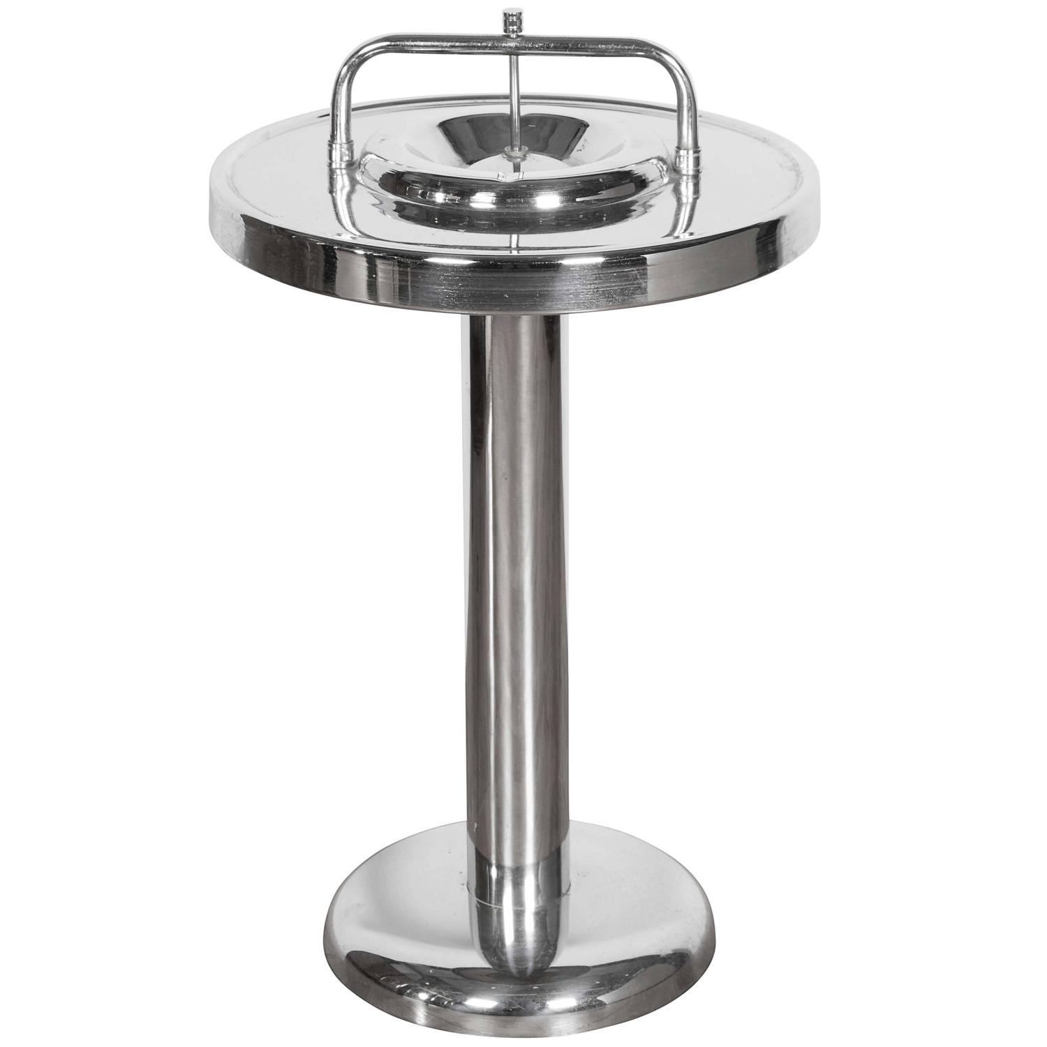 French Art Deco Ashtray in Chrome For Sale at 1stdibs