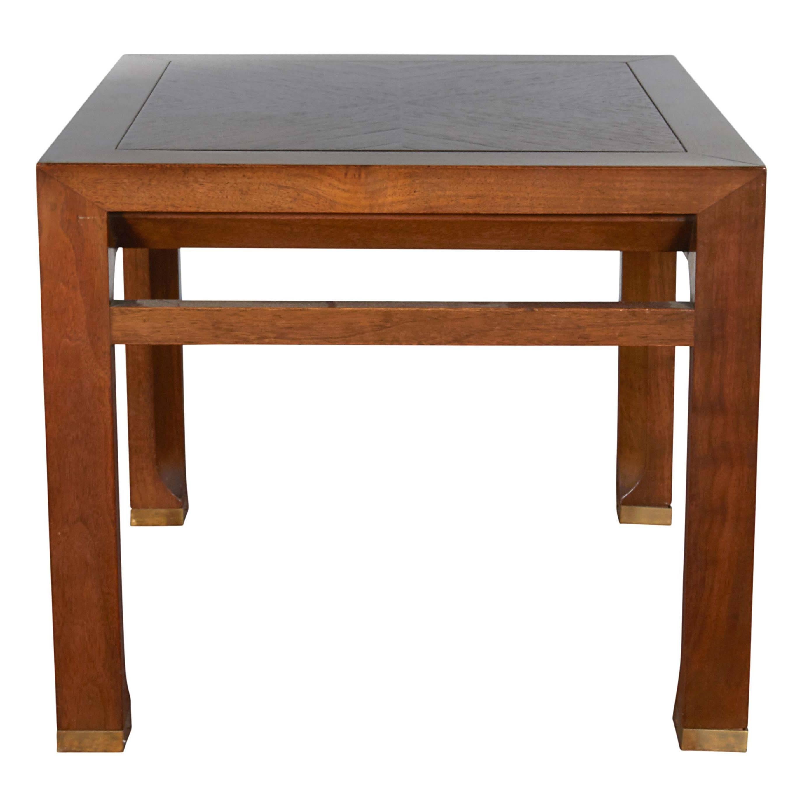 Baker Furniture Side Table with Bookmatched Top