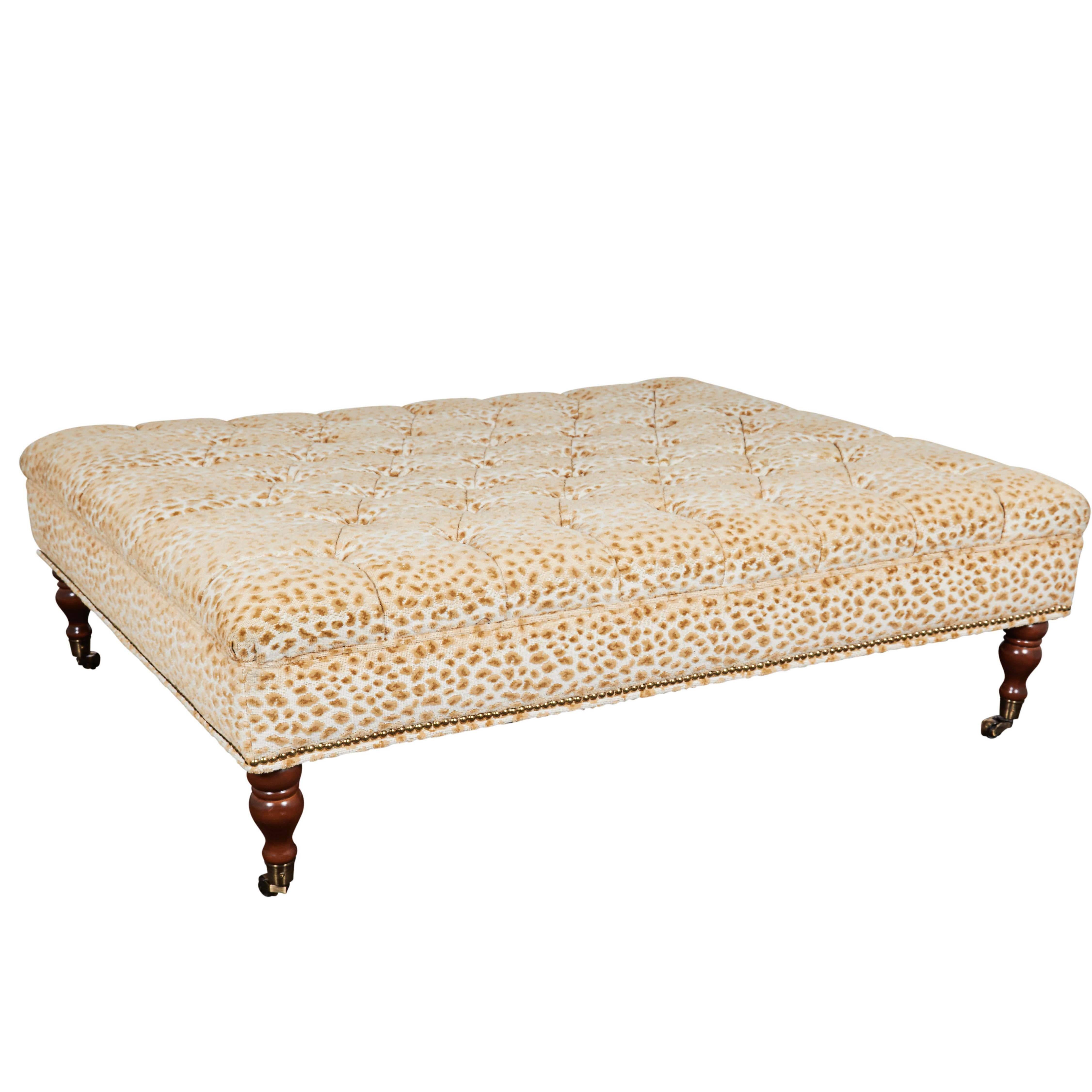 George Smith Style Oversized Tufted Ottoman