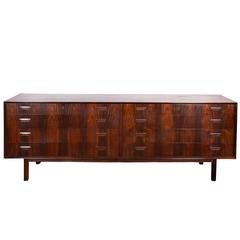 Vintage Scandinavian Modern Rosewood Dresser Credenza