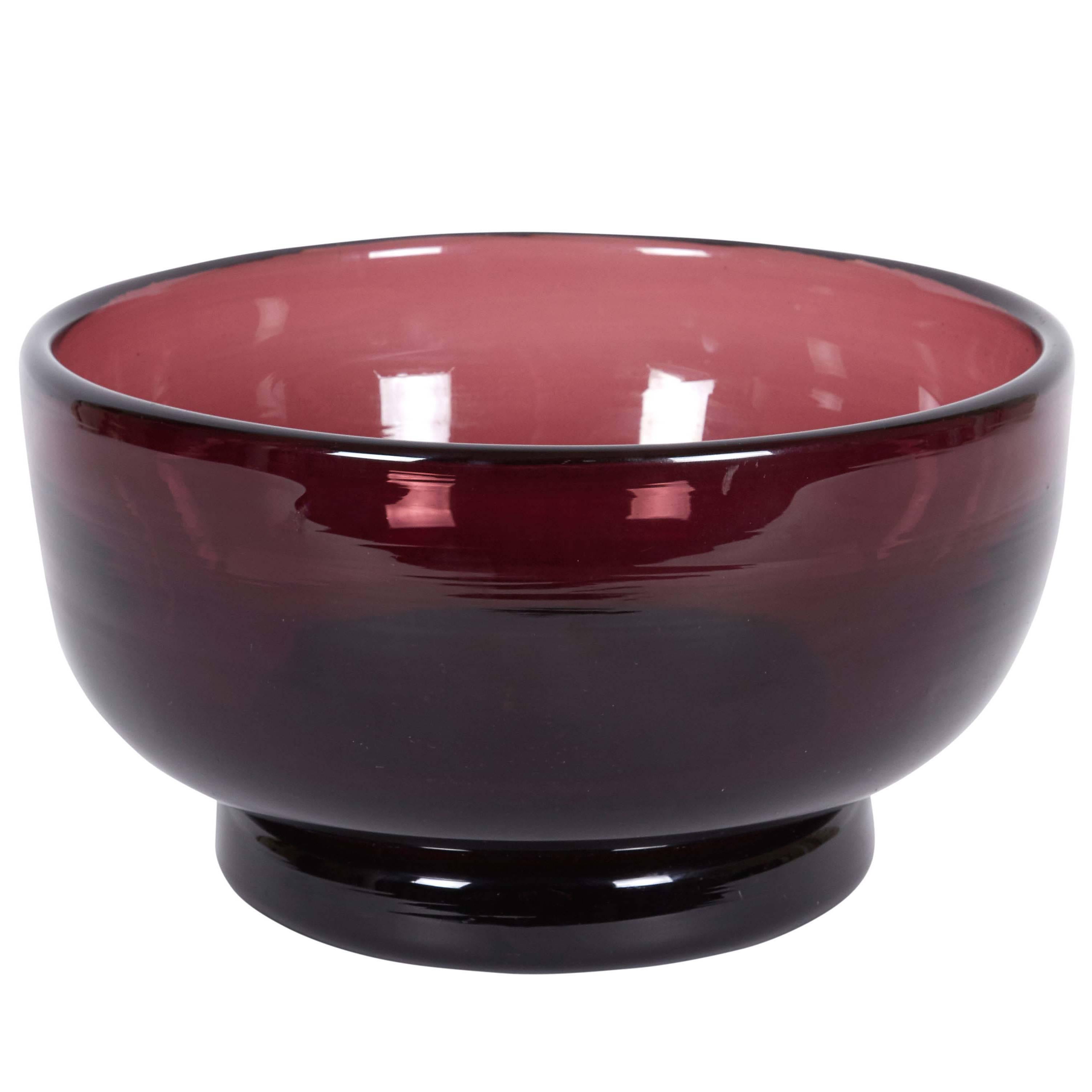 Large Aubergine Glass Bowl