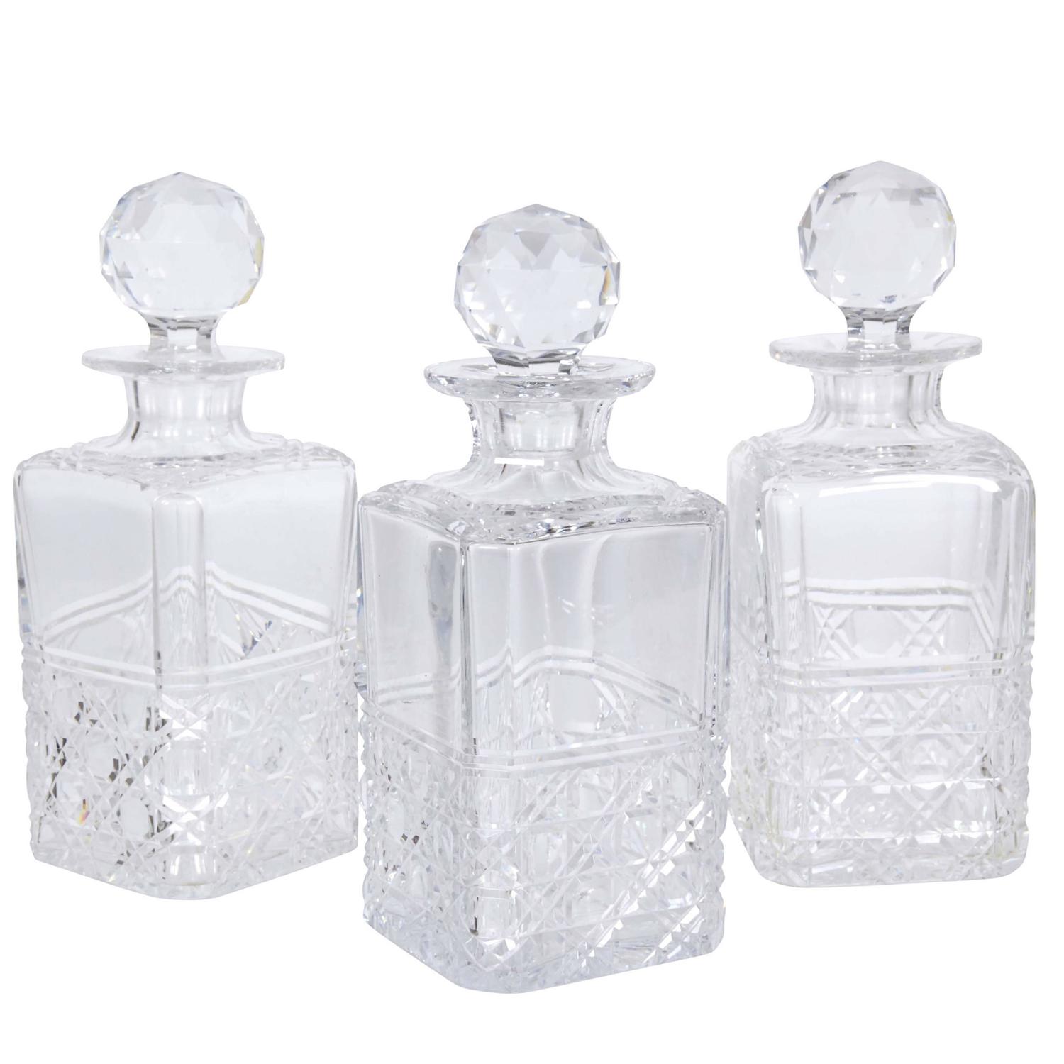 Set of Three Edinburgh Crystal Decanters at 1stdibs
