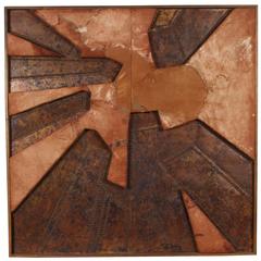 Vintage Copper and Leather Artwork