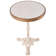 French 1920s Bistro Table with Marble Top