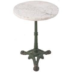 French 1920s Bistro Table with Marble Top