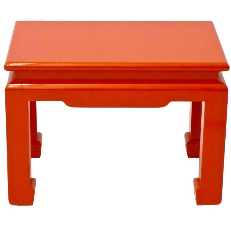 Vintage Papaya Lacquered Side Table