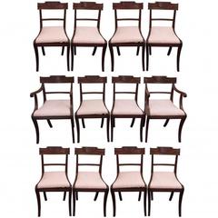 Set of 12 Antique Regency Dining Chairs, circa 1820
