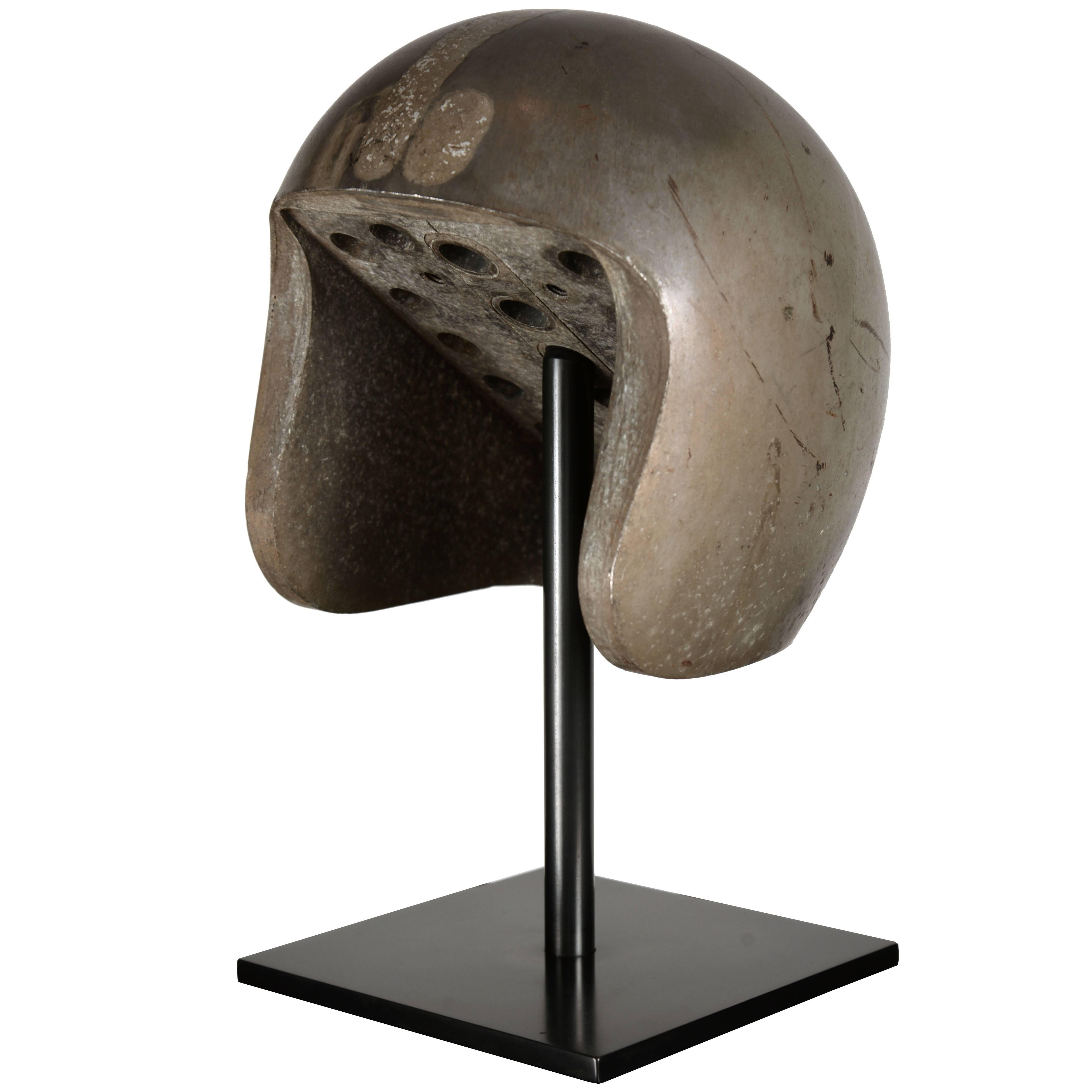Vintage Cast Aluminum Motorcycle Helmet Mold