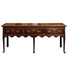 Large English Oak Dresser Base or Server from the Late 18th Century