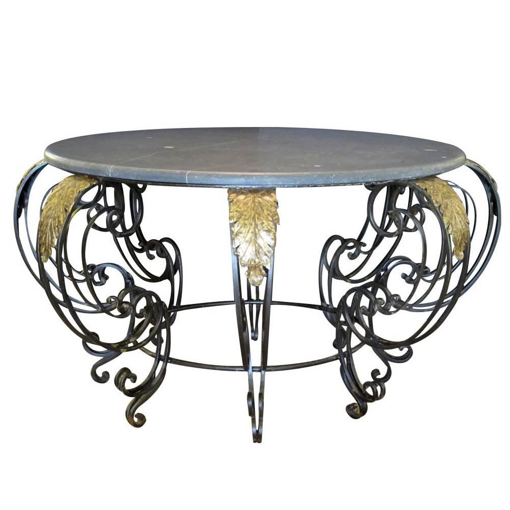 Curvaceous French Rococo Style Wrought-Iron Centre Table For Sale