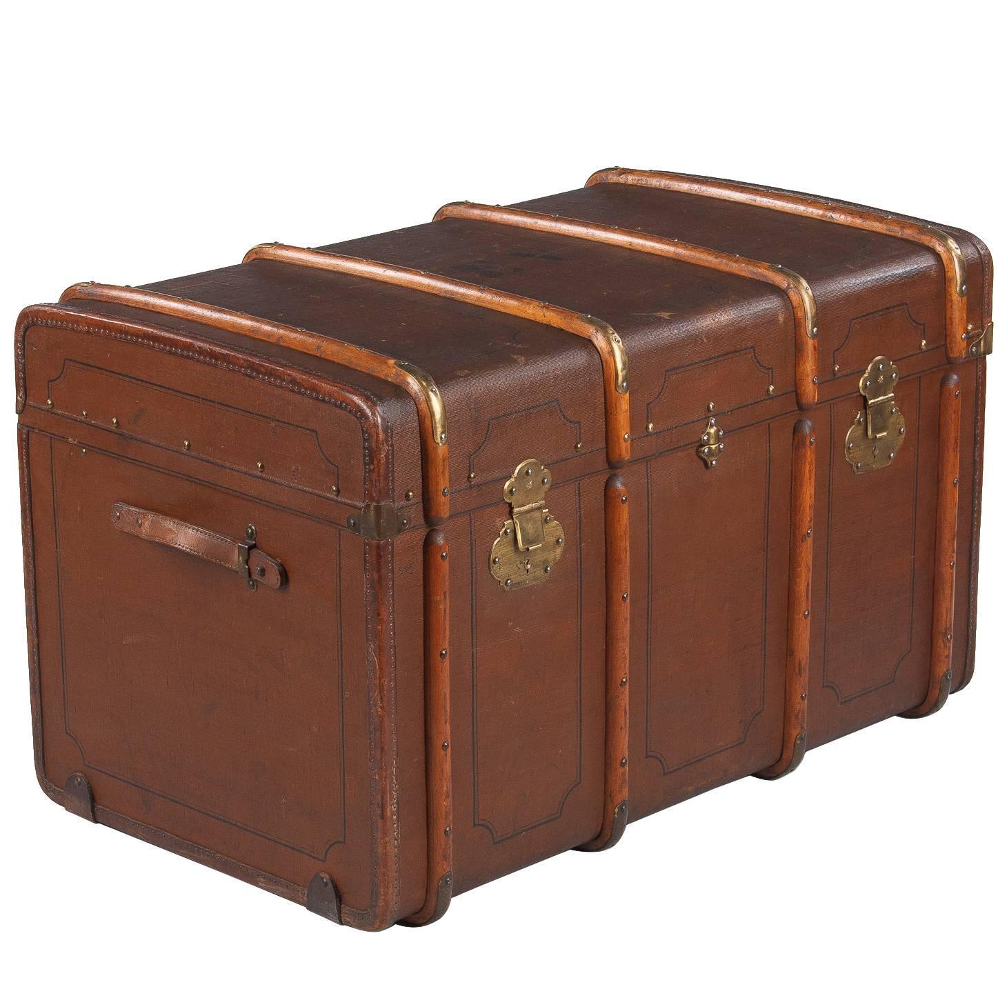 French Traveling Steamer Trunk, Early 1900s For Sale at 1stdibs