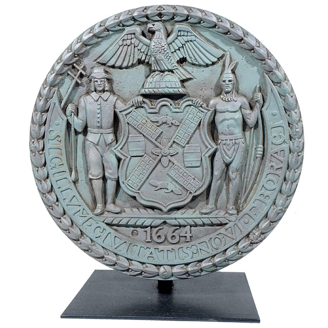 WPA-Era Cast Iron Ornamental Plaque from NYC West Side Highway