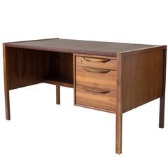 Jens Risom Walnut Desk with Leather Writing Surface