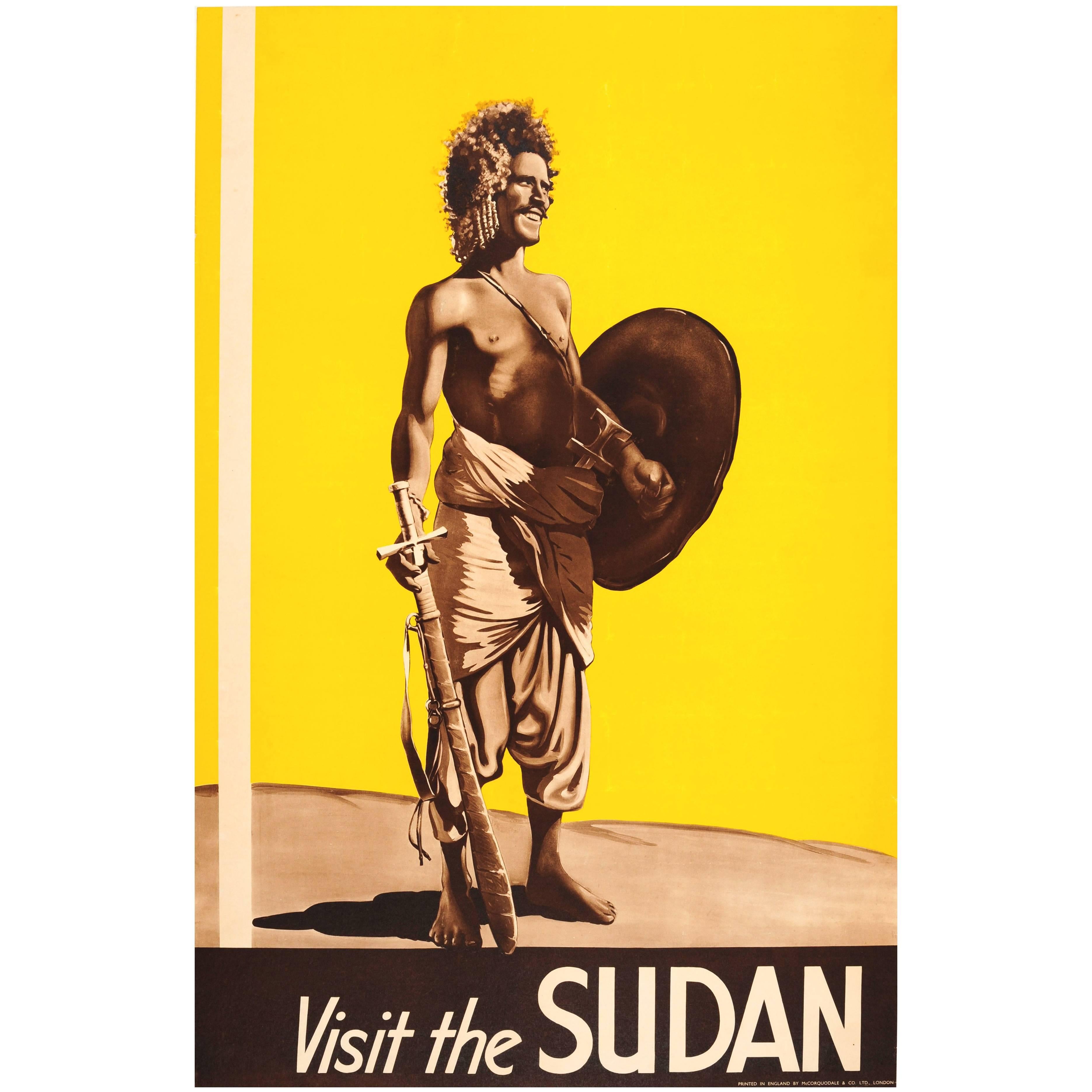 Original Vintage 1930s Travel Advertising Poster, Visit The Sudan, Africa
