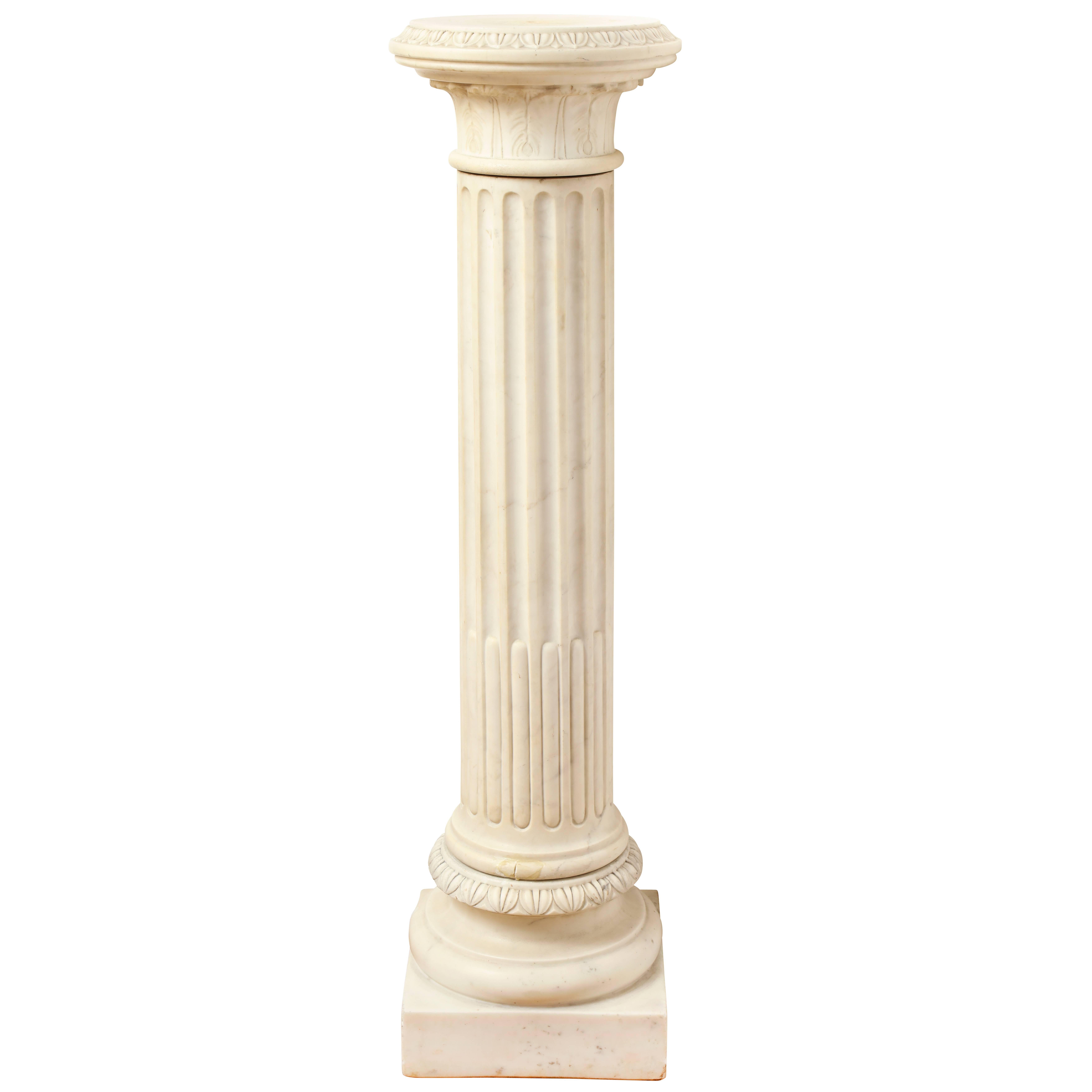 A Marble Corinthian Capital Architectural Pedestal