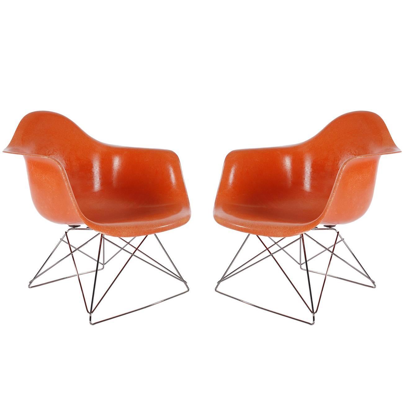Orange MidCentury Modern Charles Eames Herman Miller Fiberglass Lounge