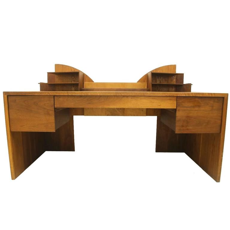 Large Art Deco MidCentury Desk at 1stdibs